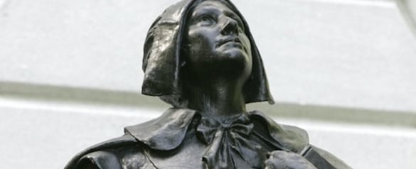 Statue of Anne Hutchinson outside Boston State House