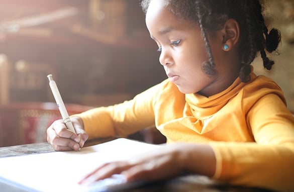 Little Girl Working on Homework | Pure Flix