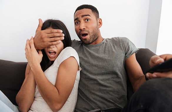 Couple Blocking Eyes from What is on TV | Pure Flix
