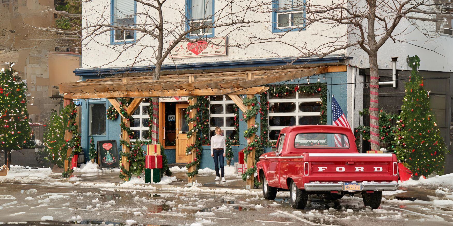 a christmas less traveled diner and truck
